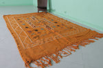 Orange moroccan handwoven kilim 5 FT X 7.6 FT