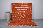 Orange Moroccan rug 6.5 X 9.5 Feet