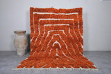 Orange Moroccan rug 6.5 X 9.5 Feet