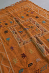 Orange moroccan handwoven kilim 5 FT X 7.6 FT