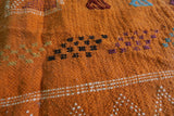 Orange moroccan handwoven kilim 5 FT X 7.6 FT