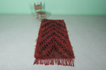 Moroccan berber rug 2.8 X 6 Feet - Boucherouite Rugs