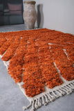 Orange Moroccan rug 6.5 X 9.5 Feet