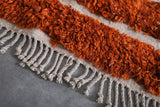 Orange Moroccan rug 6.5 X 9.5 Feet