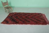 Moroccan berber rug 2.8 X 6 Feet - Boucherouite Rugs