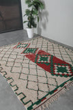 Handmade Moroccan rug 5.4 FT × 6.3 FT