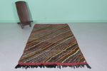 Brown moroccan rug 4.1 X 7.1 Feet