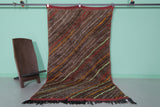 Brown moroccan rug 4.1 X 7.1 Feet