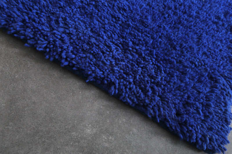 Long Moroccan Runner Rug - 2.9 X 16.7 Feet | Vibrant Blue Design