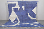 Blue and White Flat Woven Rug - Kilim rug - Custom rug