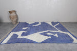 Blue and White Flat Woven Rug - Kilim rug - Custom rug