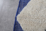 Blue and White Flat Woven Rug - Kilim rug - Custom rug