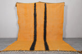 Orange and Black handmade Beni ourain rug - Custom Berber rug