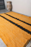 Orange and Black handmade Beni ourain rug - Custom Berber rug