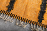 Orange and Black handmade Beni ourain rug - Custom Berber rug