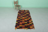 Moroccan berber rug 2.5 X 5.4 Feet - Boucherouite Rugs