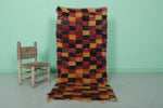 Moroccan berber rug 2.5 X 5.4 Feet - Boucherouite Rugs