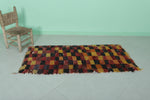 Moroccan berber rug 2.5 X 5.4 Feet - Boucherouite Rugs