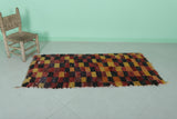 Moroccan berber rug 2.5 X 5.4 Feet - Boucherouite Rugs