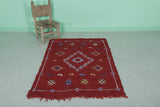 Amazing Red Kilim Rug 3.2 FT X 4.6 FT