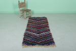 Moroccan berber rug 2.3 X 5.2 Feet - Boucherouite Rugs