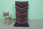 Moroccan berber rug 2.3 X 5.2 Feet - Boucherouite Rugs