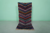 Moroccan berber rug 2.3 X 5.2 Feet - Boucherouite Rugs