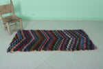 Moroccan berber rug 2.3 X 5.2 Feet - Boucherouite Rugs