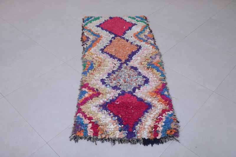 Moroccan berber rug 2.3 X 5.5 Feet - Boucherouite Rugs