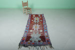 Moroccan berber rug 2.4 X 6.5 Feet - Boucherouite Rugs