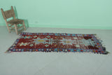 Moroccan berber rug 2.4 X 6.5 Feet - Boucherouite Rugs