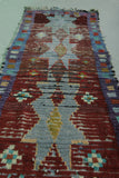 Moroccan berber rug 2.4 X 6.5 Feet - Boucherouite Rugs