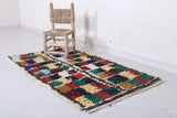 Moroccan Berber Rug 2.9 x 5.3 Feet - Vibrant Handwoven Patchwork Design