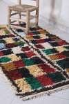 Moroccan berber rug 2.9 X 5.3 Feet - Boucherouite Rugs