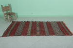 Moroccan berber rug 3 X 6.6 Feet - Boucherouite Rugs