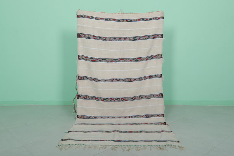 Moroccan Berber Wedding Blanket - 3.7 FT x 6.6 FT | Handmade Craftsmanship