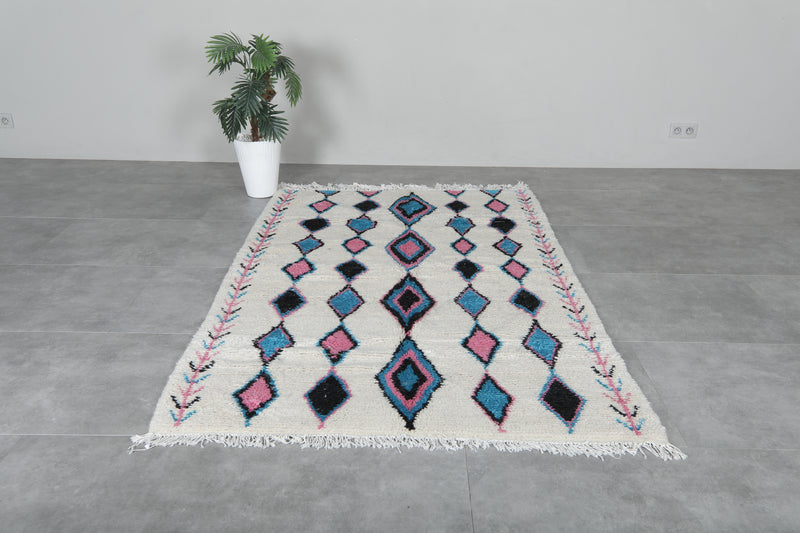 Moroccan Berber Rug - 4.6 x 7.6 ft Handmade Tribal Design