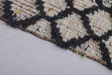 Moroccan Berber Rug 3.1 x 6.1 Feet - Handcrafted Black Geometric Design