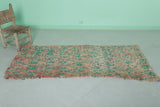 Pink and Green Moroccan Rug Runner 2.7 FT x 6.5 FT