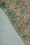 Pink and Green Moroccan Rug Runner 2.7 FT x 6.5 FT