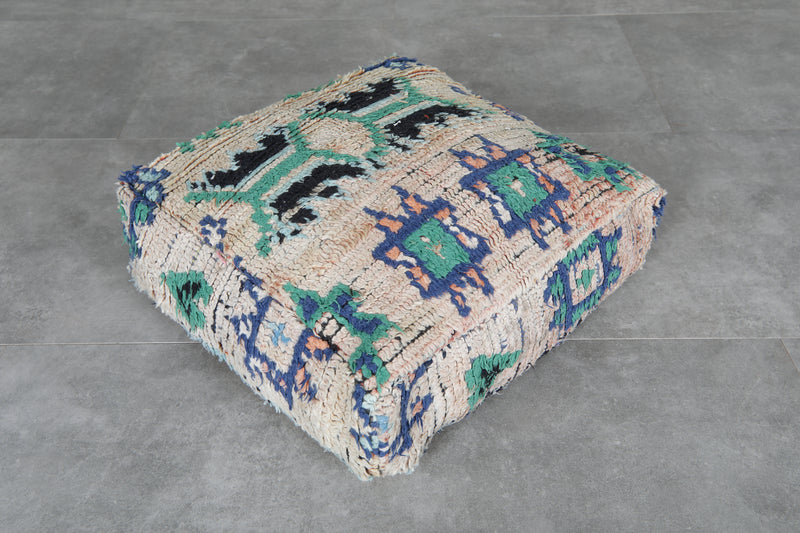 Cozy Moroccan Ottoman pouf – Handwoven Wool with Traditional Motifs - kilim pouf