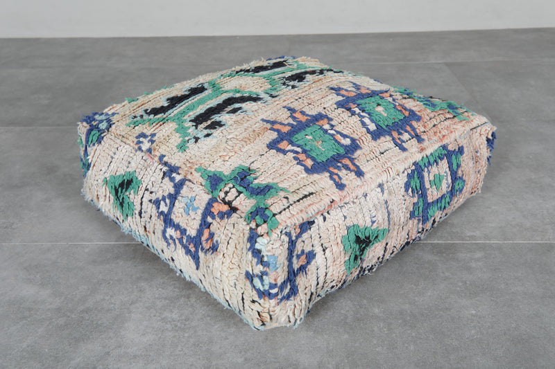 Cozy Moroccan Ottoman pouf – Handwoven Wool with Traditional Motifs - kilim pouf