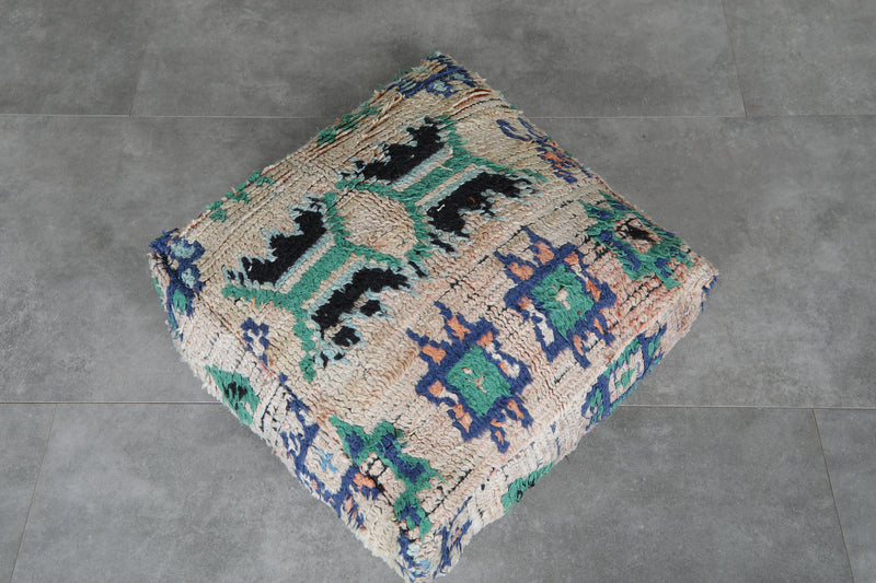 Cozy Moroccan Ottoman pouf – Handwoven Wool with Traditional Motifs - kilim pouf