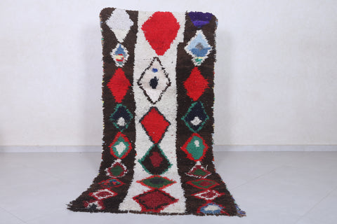 Moroccan berber rug 3.4 X 8.2 Feet - Boucherouite Rugs