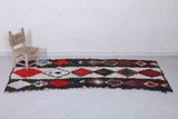 Moroccan berber rug 3.4 X 8.2 Feet - Boucherouite Rugs