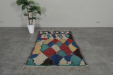 Colorful handmade moroccan berber rug 3.8 X 6.5 Feet