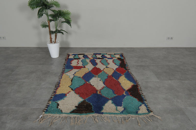 Colorful Handmade Moroccan Berber Rug 3.8 X 6.5 FT – Vibrant & Unique