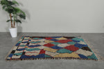 Colorful handmade moroccan berber rug 3.8 X 6.5 Feet