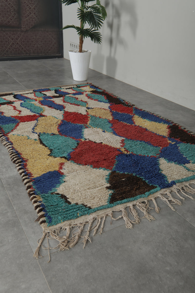 Colorful Handmade Moroccan Berber Rug 3.8 X 6.5 FT – Vibrant & Unique