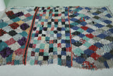 Colorful Moroccan Boucherouite Rug 3.7 x 5.6 Feet - Handmade Berber Art